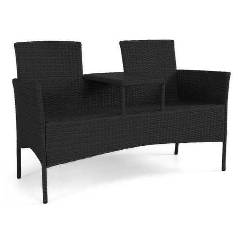 Lavice technorattan Hugo černý Merkury Market