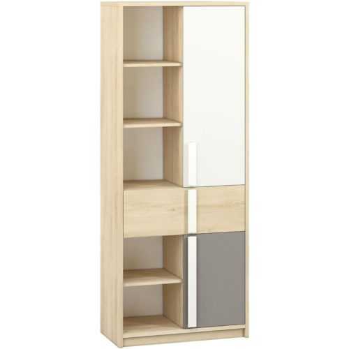 Regál Drop 80cm Buk Fjord/Bílá/Šedá Platina Baumax