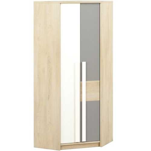 Rohová Skříň Drop 82cm Buk Fjord/Bílá/Šedá Platina Baumax