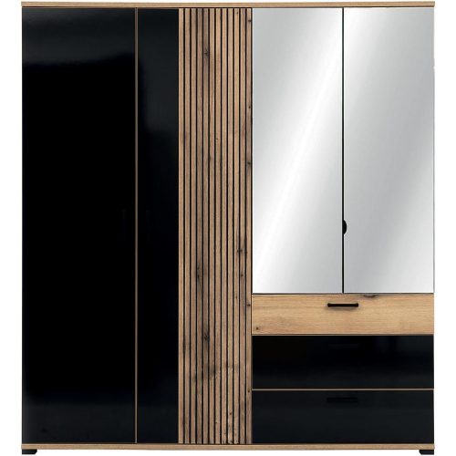 Skříň 4d Aris As11 dub evoke/černá Baumax