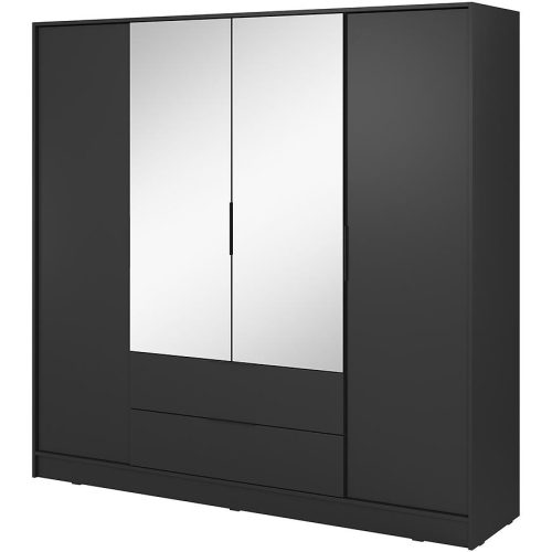 Skříň Kelly 4D se zrcadlem černá Baumax