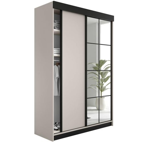 Skříň Lamaro 138 kašmír + černé vložky Baumax