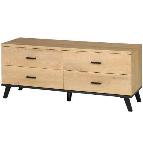 TV Skříňka John 121cm Dub Lefkas/Černá Baumax