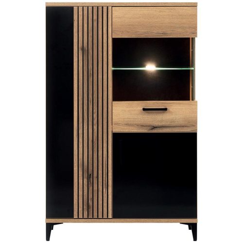 Vitrína Aris As06 dub evoke/černá Baumax