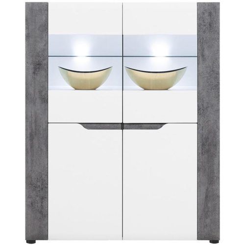 Vitrína Brando B04 bílá/beton Baumax