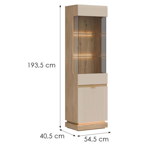 Vitrína L/P Milton ML05 dub crem torro kremona Baumax