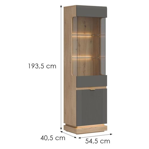 Vitrína L/P Milton ML05 dub crem torro šedá Baumax