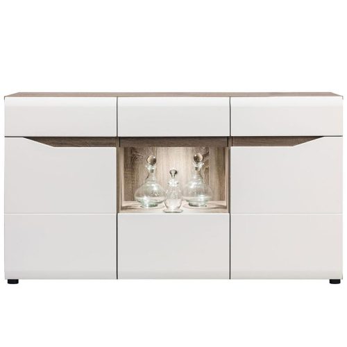 Vitrína Lionel Li04 dub sonoma/bílá Baumax