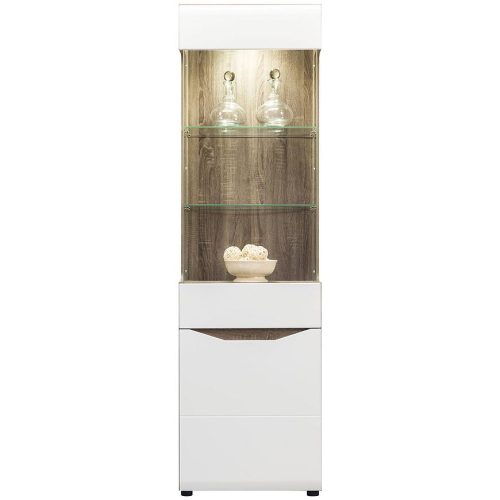 Vitrína Lionel Li06 dub sonoma/bílá Baumax