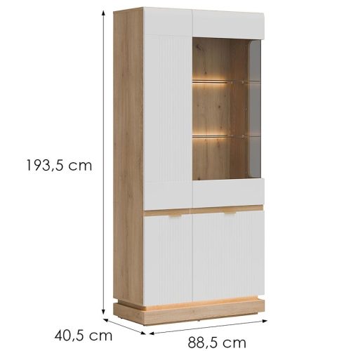 Vitrína Milton ML06 dub crem torro bílá Baumax