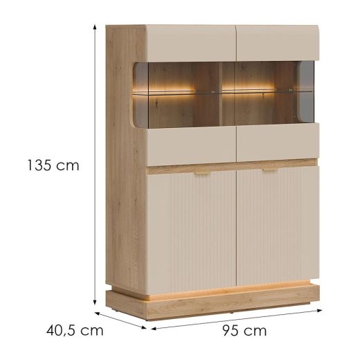 Vitrína nízká Milton ML04 dub crem torro kremona Baumax