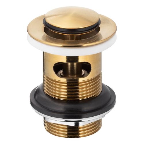 Výpusť Click-clack kulatá malá Gold s přepadem KFA ARMATURA KRAKÓW