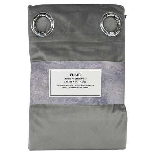 Závěs s kroužky Velvet 50 135x250 šedý Baumax