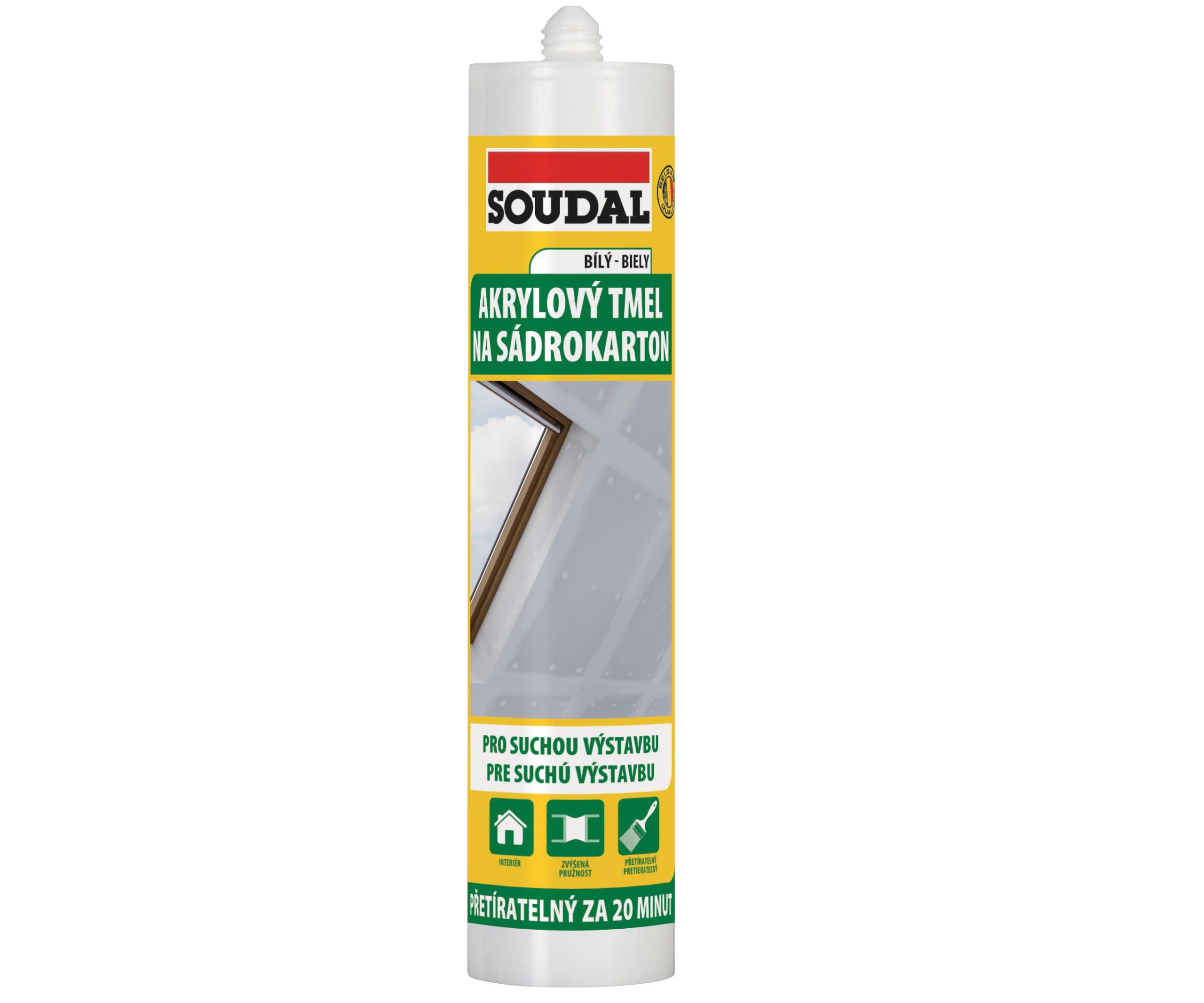 Tmel akrylový na sádrokarton 280ml Soudal