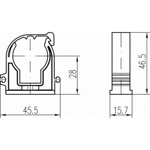 Příchytka D 28 s klipem bílá