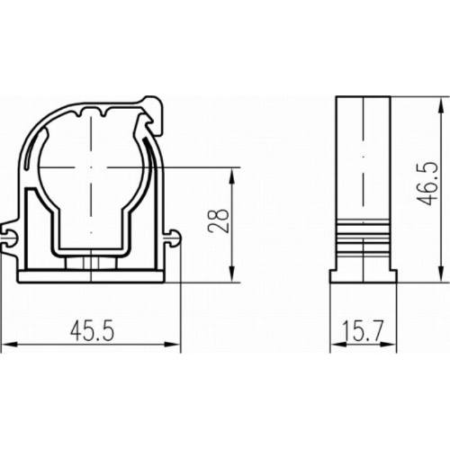 Příchytka D 28 s klipem a maticí bílá