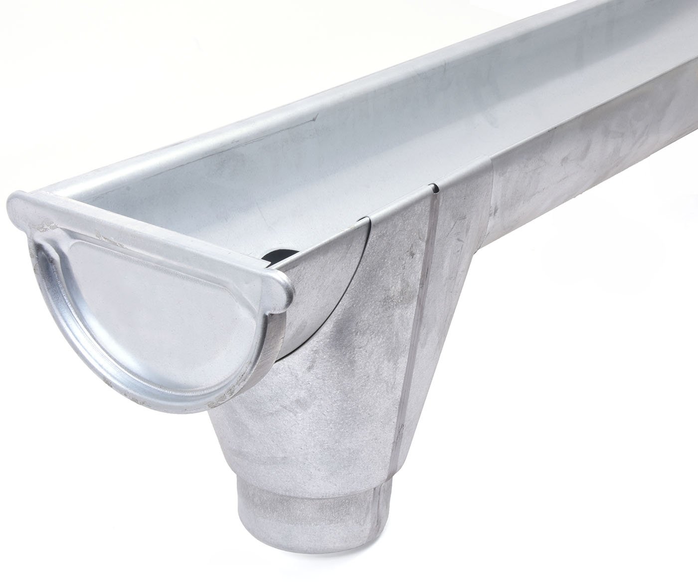 Žlab koncový s výtokem Zn - 330mm levý