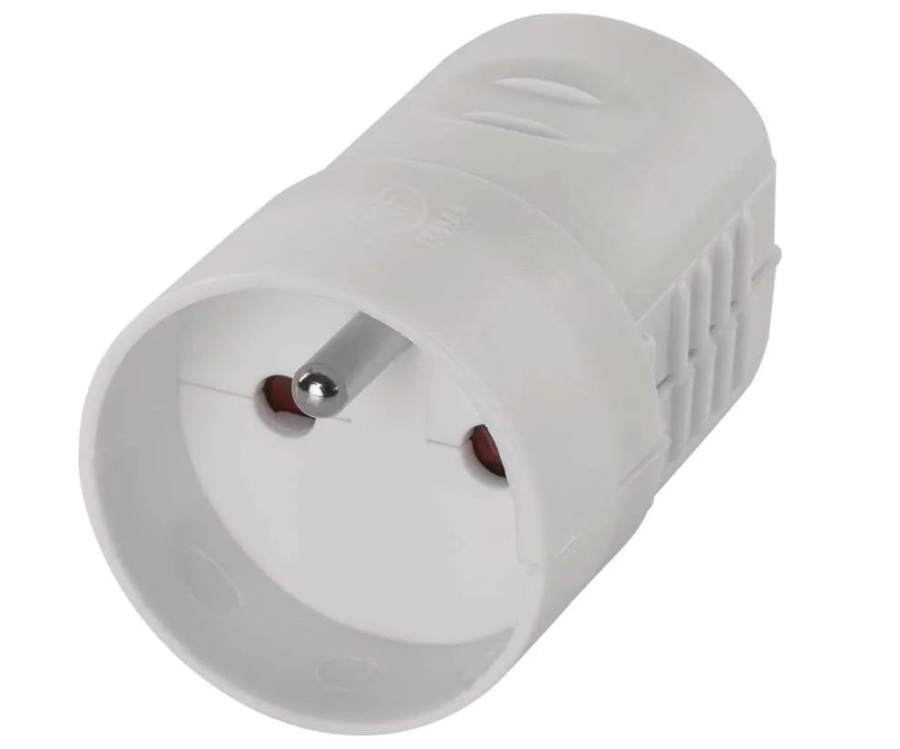 Zásuvka spojovací bílá 250V/16A