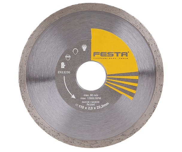 Kotouč diamantový řezný celoobvodový Festa - 110mm