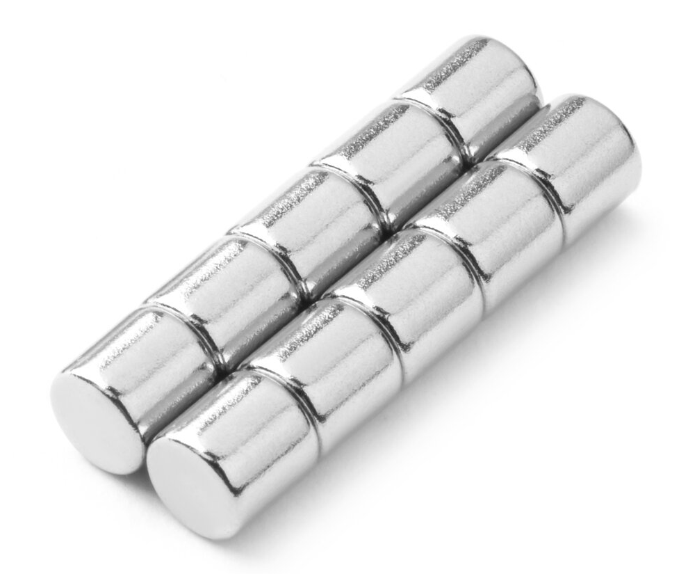 Magnet neodym válec - 6x6mm nikl