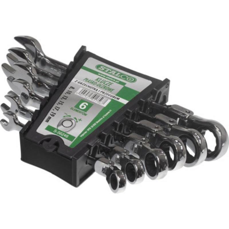 Klíč ráčnový kloubový 8 - 19 mm 6-dílná sada STALCO S-56246 STALCO
