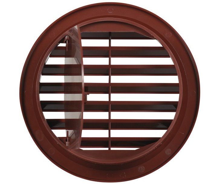 Mřížka větrací kruhová uzavíratelná hnědá 125mm