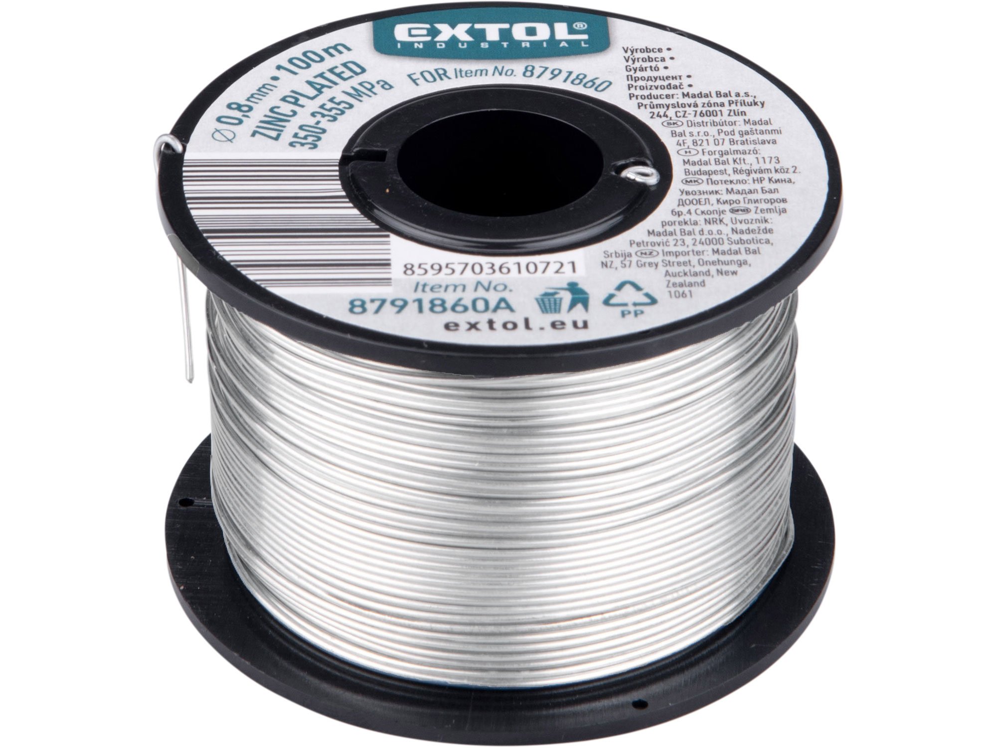 Drát pro vazač armatur Zn 0.8mm/100m Extol Industrial 8791860A
