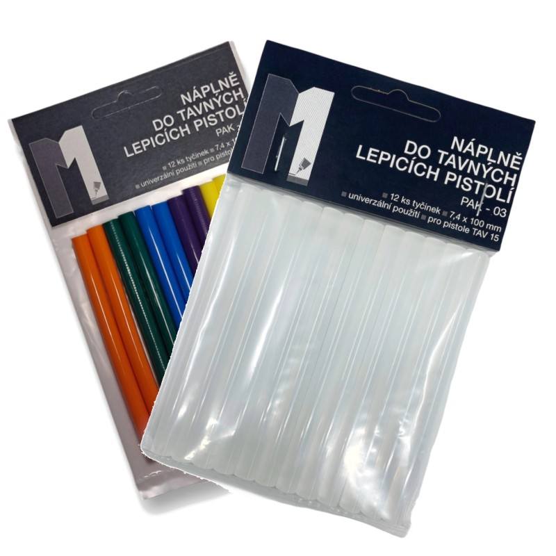 Tavné lepidlo PAK 03 tyčinky 7x100mm 12ks barevný mix Euronářadí