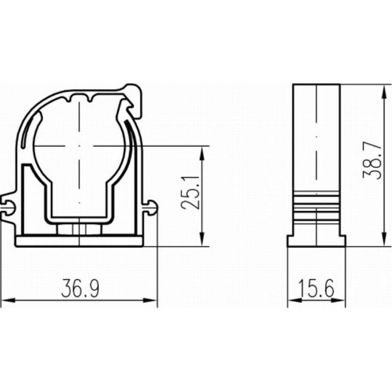 Příchytka D 20 s klipem