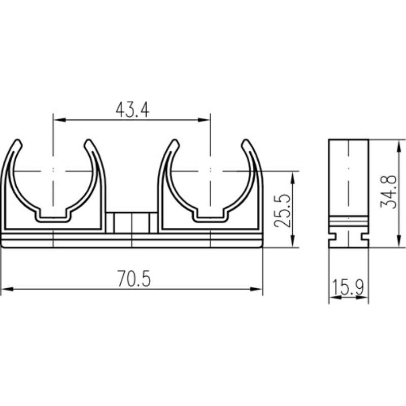 Příchytka D 2 x 20