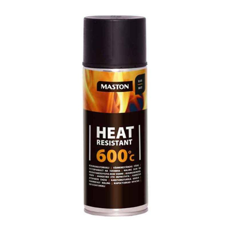 Maston spray HEAT RESISTANT 600°C BLACK MATT černá matná 400ml Euronářadí