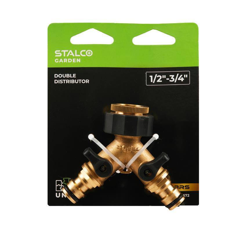 Rozdělovač dvojitý s ventilem BRS STALCO GARDEN S101010672 STALCO