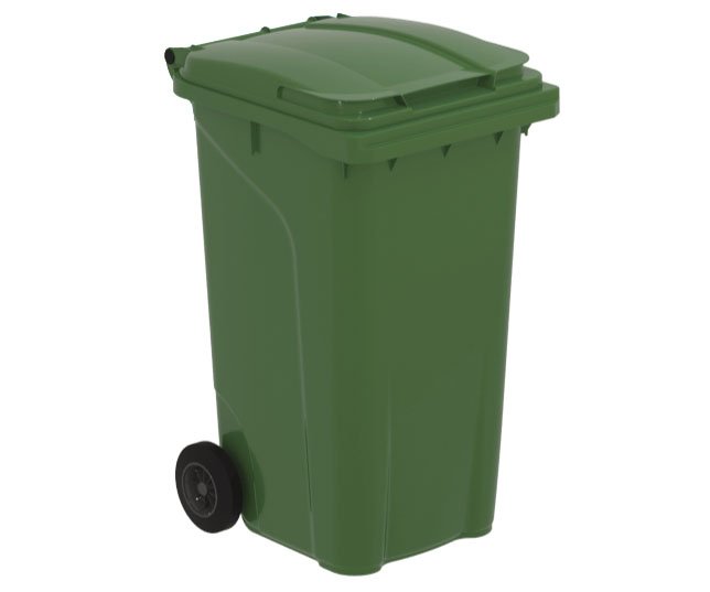 Popelnice plastová 240l s kolečky - zelená