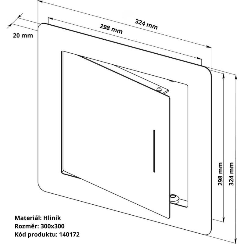 Dvířka hliníková Exkluziv Antracit 300 x 300 mm