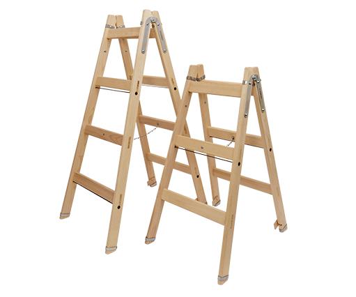 Dvojitý dřevěný žebřík - štafle Matrix - 4 příčky