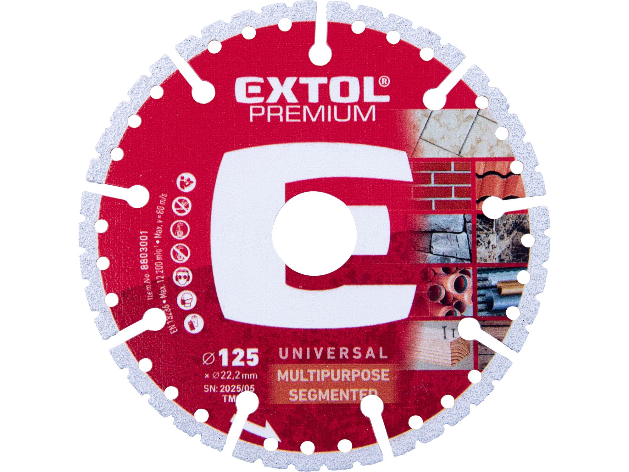 Kotouč diamantový řezný multi segmentový univerzální Extol Premium - 125x2