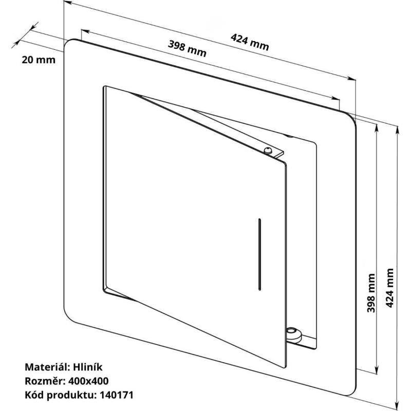 Dvířka hliníková Exkluziv Antracit