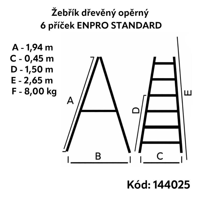 Žebřík dřevěný opěrný