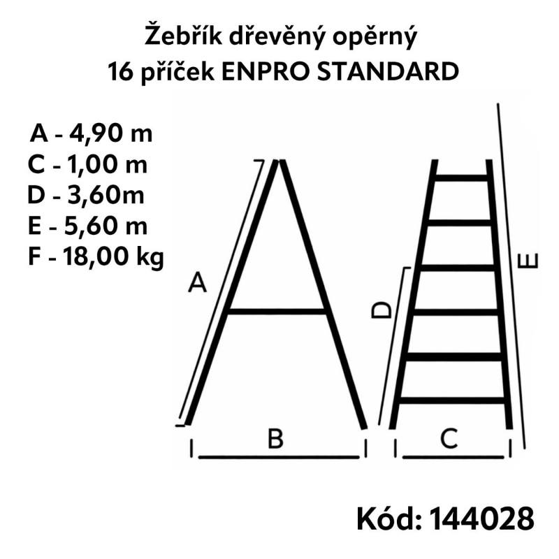 Žebřík dřevěný opěrný