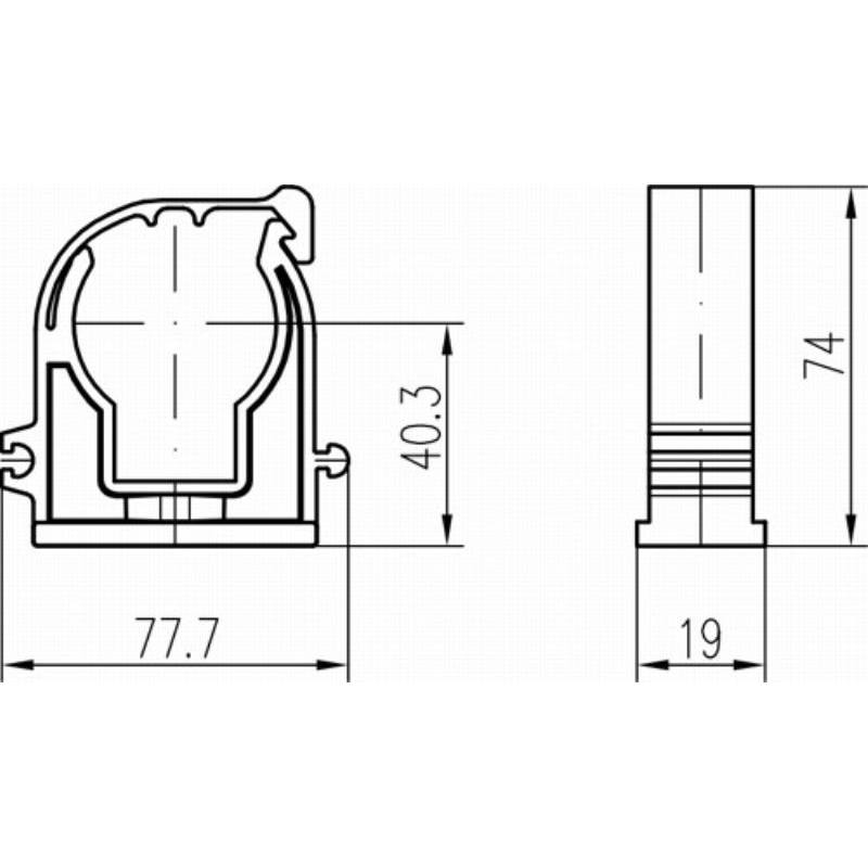 Příchytka D 50 s klipem
