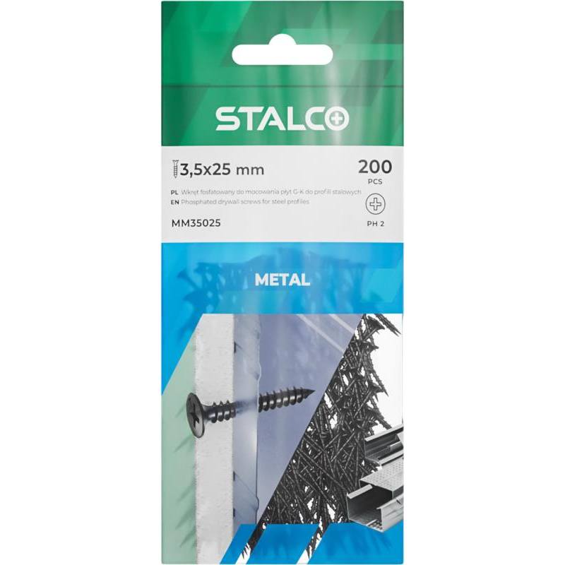 Vrut k připevňování sádrokartonu k ocelovým prof. MM