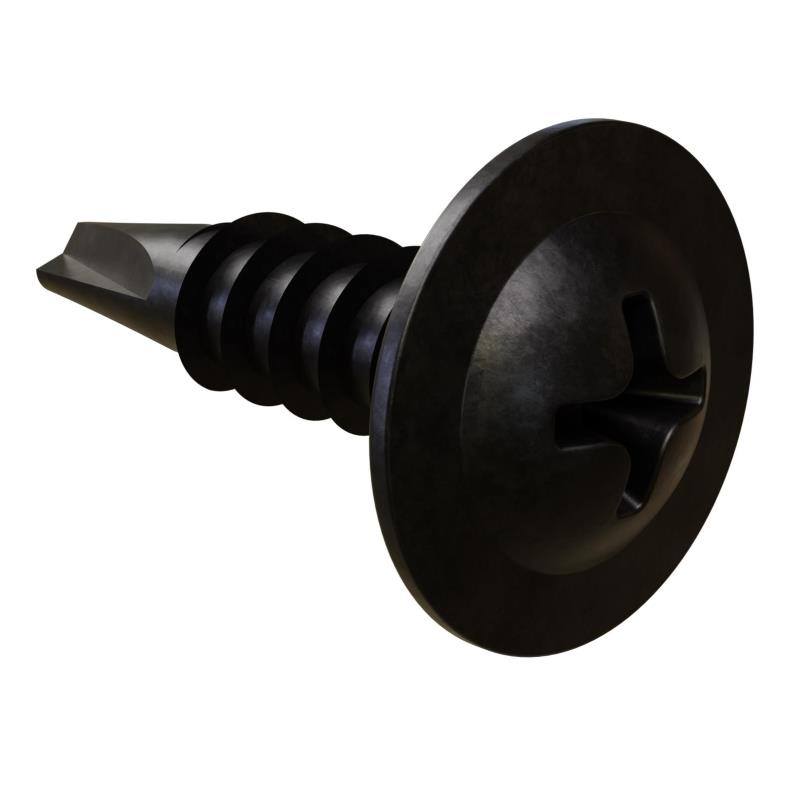 Šroub montážní samovrtný s podložkovou hlavou fosfát.