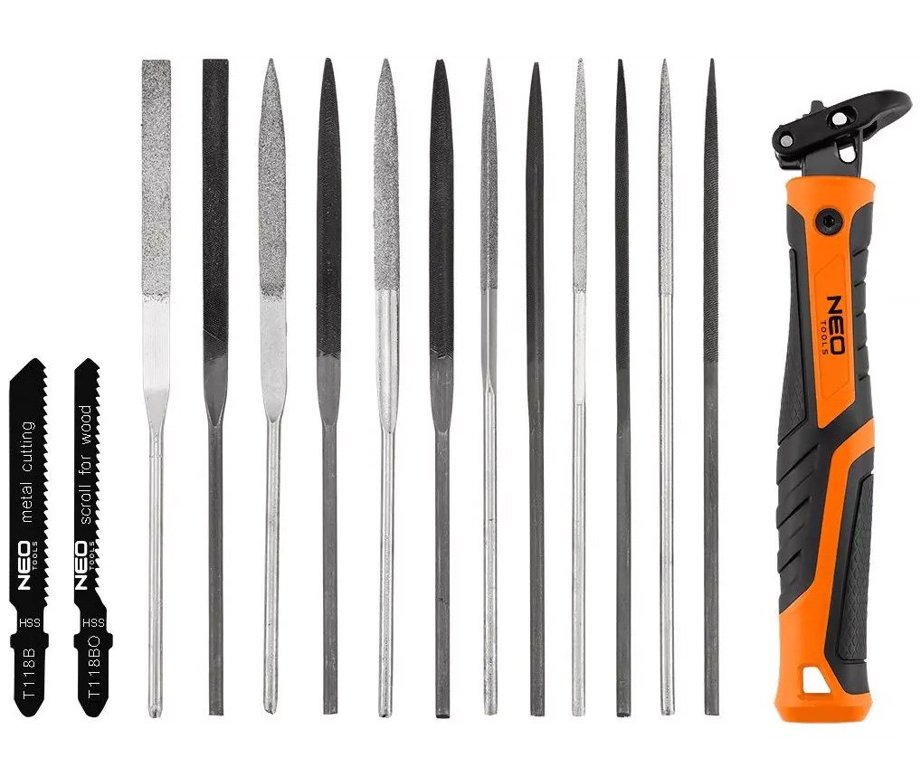 Sada jehlových pilníků 14ks s držákem Neo Tools 44-653