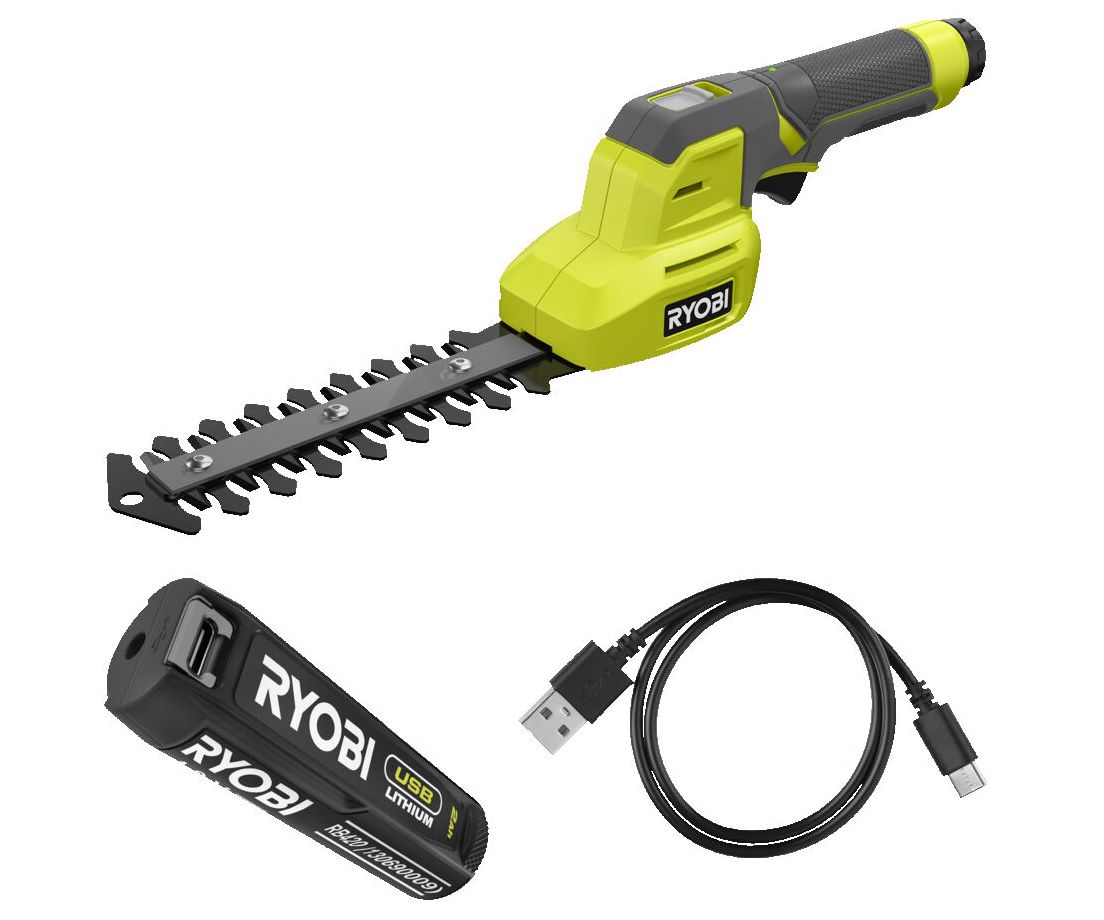 Ryobi RY4CGSA-120 USB Lithium aku nůžky na trávu a živý plot 4V 1x2.0Ah