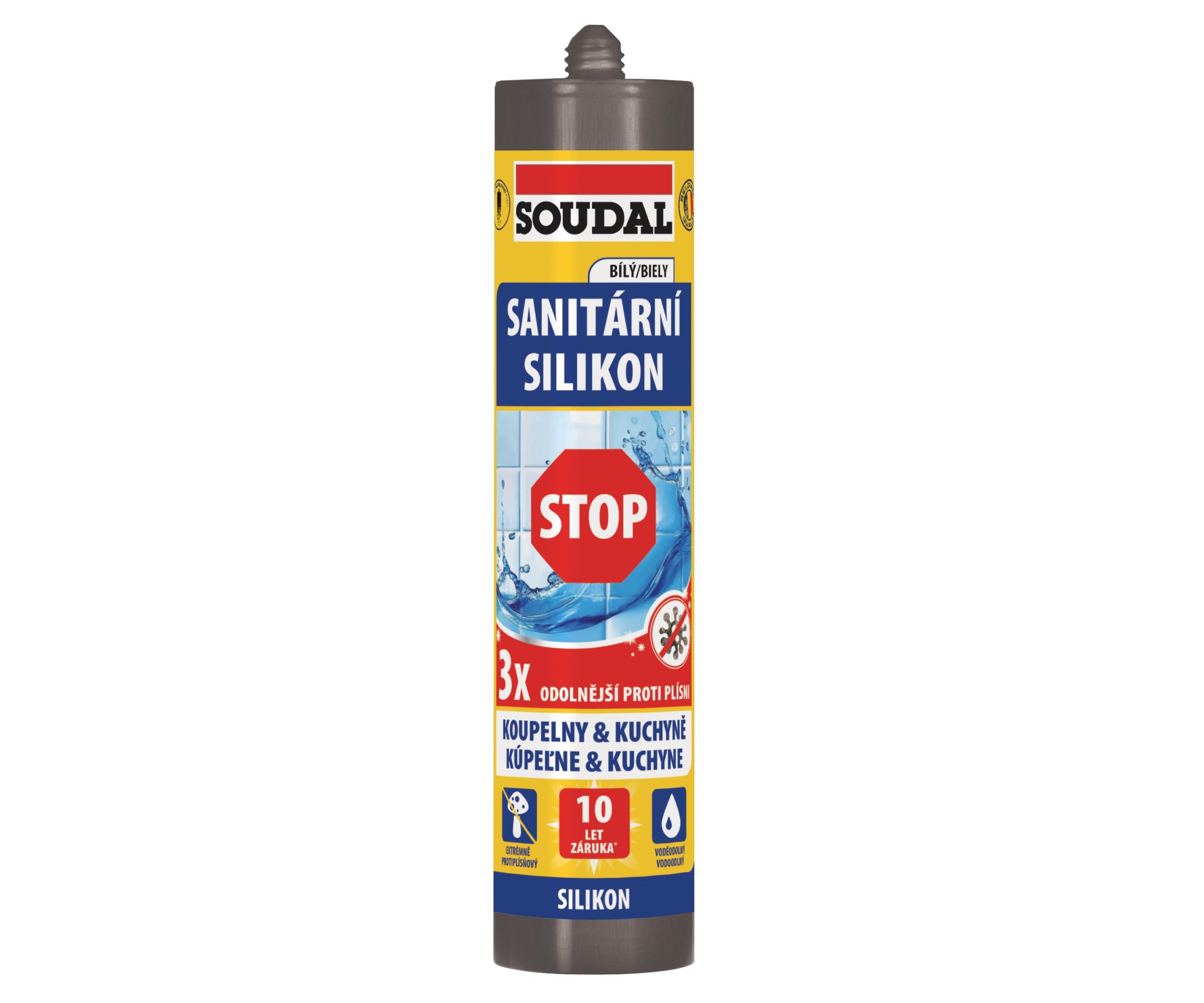Silikon sanitární Stop 280ml Soudal - bílý