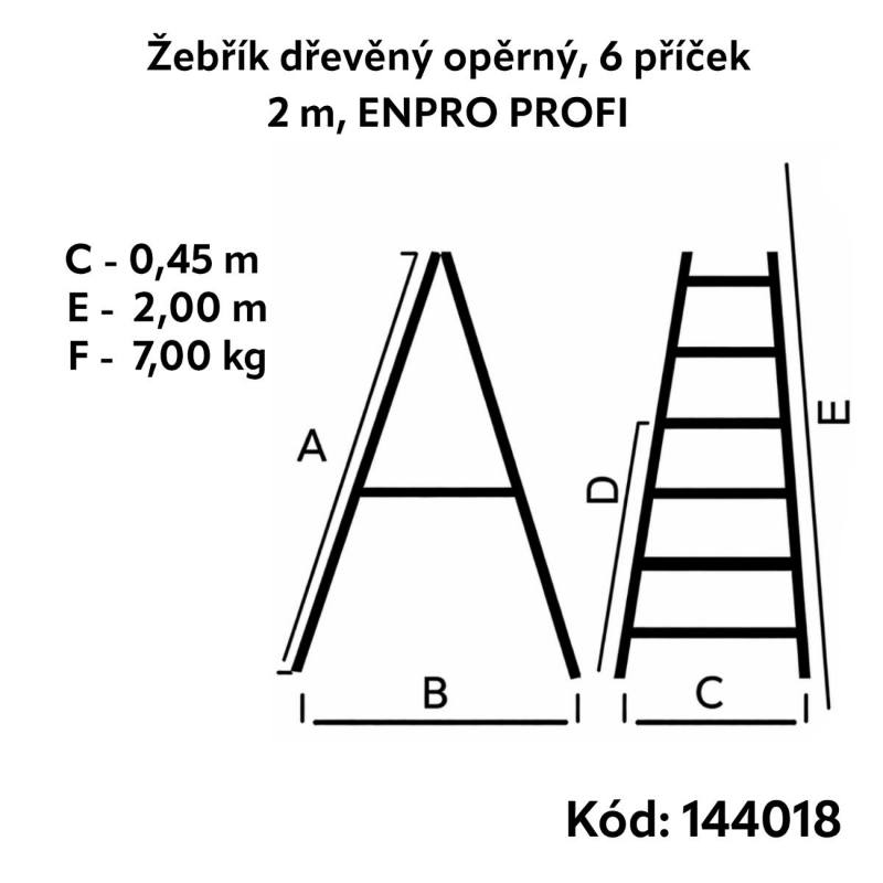 Žebřík dřevěný opěrný